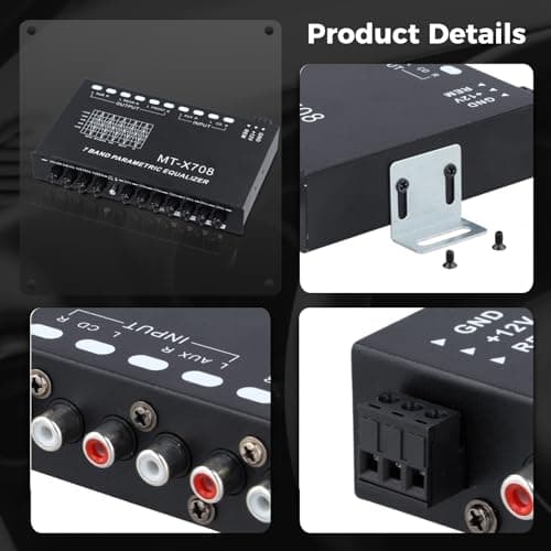 7-Band Car Audio Equalizer, Car Audio Graphic Equalizer, Car Equalizer with Front Rear and Subwoofer Outputs, Adjustable 7 Bands EQ Car Amplifier, 7.3 x 4.3 x1.2 Inch 6
