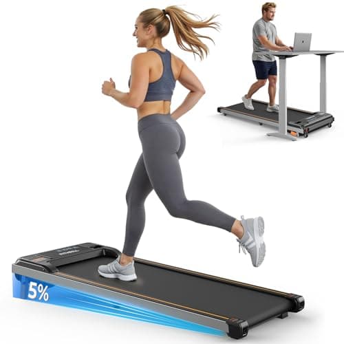 Fithrill Walking Pad Under Desk Treadmill for Home Office Small Spaces with Incline, 3 in 1 Portable Mini Walking Jogging Running Compact 2.5 HP Machine, 2.5 HP