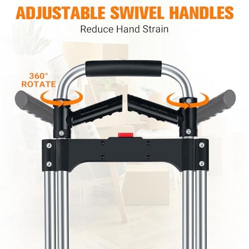 380 LB Capacity Folding Hand Truck Heavy Duty Foldable Dolly Cart with Wheels, Aluminum Collapsible Hand Cart Portable Trolley Dolley with Telescoping Handle for Moving Use Gorpuire 6