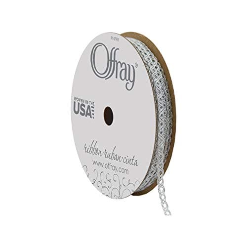 Offray Quasar Craft Ribbon, 1/8-Inch x 12-Feet, Silver