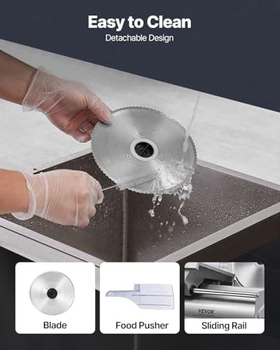 VEVOR Meat Slicer, 180W Electric Deli Food Slicer, 7.5 inch Meat Cutter with a Premium SUS420 Blade, 0-0.6 inch Adjustable Thickness, ETL Certified Food Slicer Machine for Home Use 5