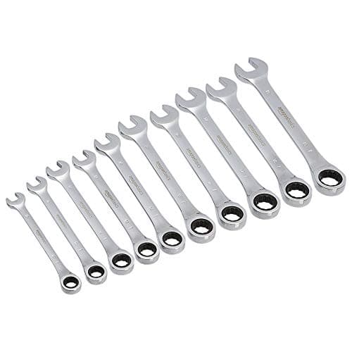 Amazon Basics High Torque Ratcheting Wrench Set, 10-Piece