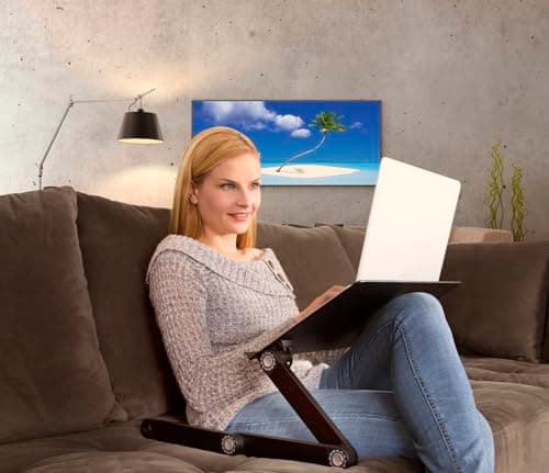 WorkEZ Adjustable Laptop Stand for Desk, Portable Laptop Stand Adjustable Height, Foldable Cooling Computer Holder Riser for Desk, Black 7