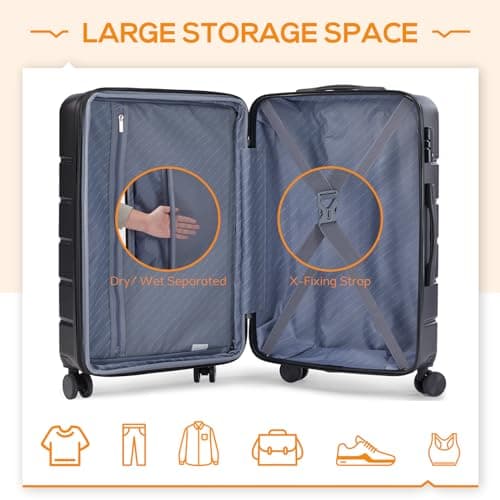 Carry-On Luggage, 20 inch Hard Shell Rolling Suitcase for Travel Expandable Lightweight with Spinner Wheels TSA Lock 6