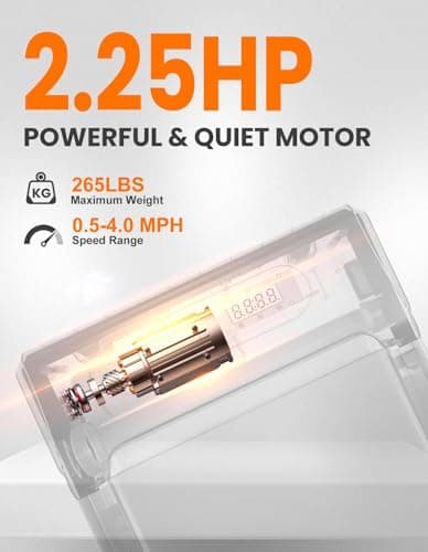 Walking Pad Treadmill, Electric Portable Treadmills with Remote Control, Under Desk Treadmill 2.25HP, Mini Jogging Walking Machine with 265 lbs Weight Capacity for Home Office, White 5