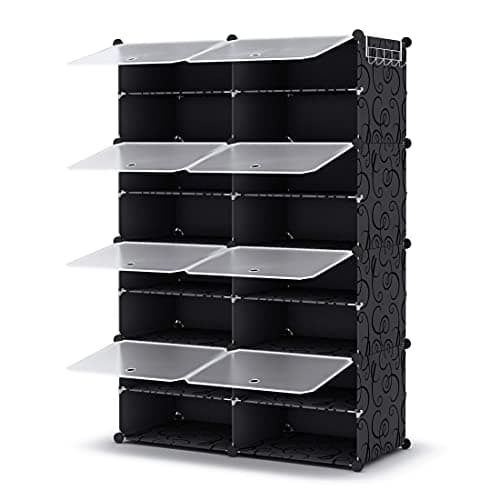HOMIDEC Shoe Rack, 8 Tier Shoe Storage Cabinet 32 Pair Plastic Shoe Shelves Organizer for Closet Hallway Bedroom Entryway 8