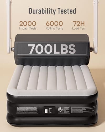 Airefina Air Mattress Full with Built in Pump, Comfort 18" Raised Inflatable Mattress, Upgraded Vertical Beams Blow Up Mattress Air Bed with Carry Bag for Guest Home, Colchones Inflables 700 lbs Max 7