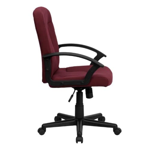 Flash Furniture Garver Mid-Back Burgundy Fabric Executive Swivel Office Chair with Nylon Arms 8
