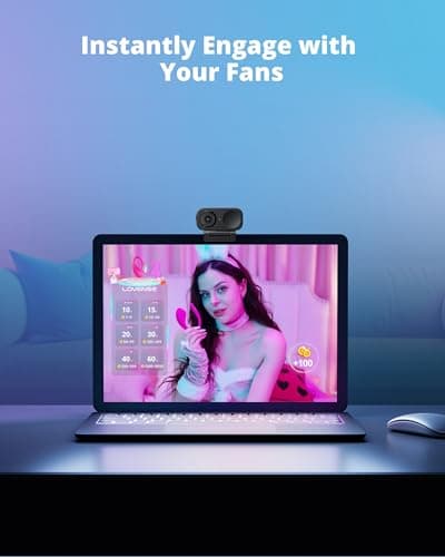 LOVENSE Webcam 2 4k for PC, Live Streaming Camera 1/2" Sensor True Focus Al Noise Canceling, Hand Gesture Control, Mobile Control, Auto Framing, Customizable Audio Modes, Microphones, Privacy Control 8