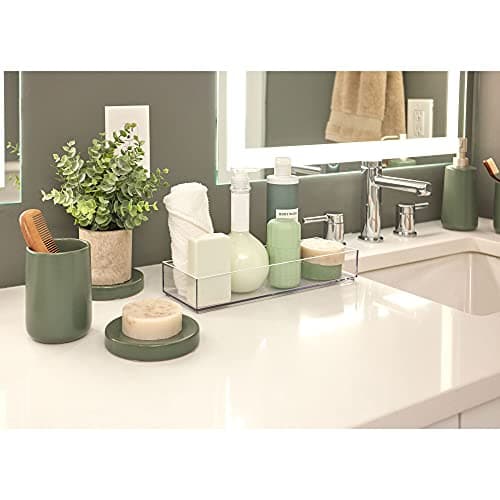 iDesign Ceramic Earth Collection Ceramic Bar Soap Dish, Moss 6