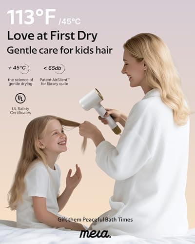 Mera Bio-Ionic Hair Dryer for Women, 1400W Professional Fast Drying Blow Dryer with Diffuser & Concentrator, Anti-Frizz Negative & Positive Ion Tech, 3 Temp 2 Speed for Home Travel & Salon Styling 6