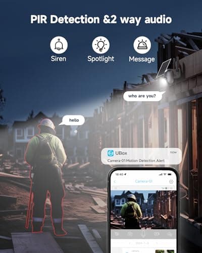 LIWAN 4G LTE Cellular Security Camera Wireless Outdoor, No WiFi Solar Security Camera, 2K Color Night Vision, 360° Live View, PIR Motion&Siren Alerts, 2 Way Talk(128G Memory Card&SIM Card Included) 6