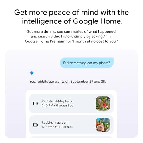 Google Nest Cam Outdoor (Wired, 2nd Gen) - Security Camera with 2K Video and Gemini, Night Vision, 2-Way Audio - Works with Google Home - 2025 Model - Snow 5