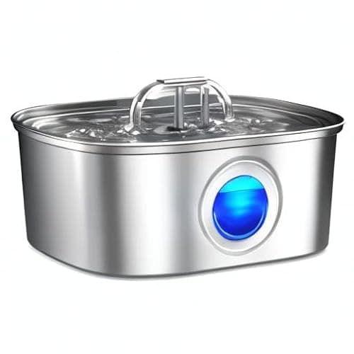 Cat Water Fountain Stainless Steel: 108oz/3.2L Automatic Pet Water Fountain Dog Water Dispenser with Water Level Window - for Cats Inside 7