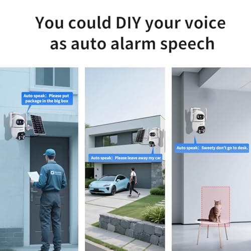 ESCANU Dual Lens Security Cameras Wireless Outdoor for Home Security,WiFi,2-Way Audio,Night Vision,Motion Detection,No mothly fee Cameras,IP65 Water Proof 5