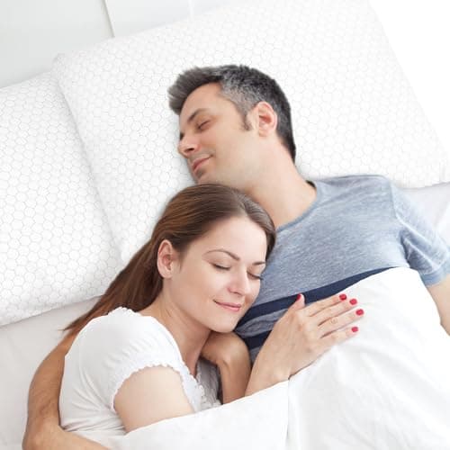 CushyOasis Shredded Memory Foam Pillow for Sleeping, Cooling Bed Pillows Set of 2, Adjustable Pillows for Side, Back, Stomach Sleepers with Washable Pillowcase (Queen Size, Grey) 7