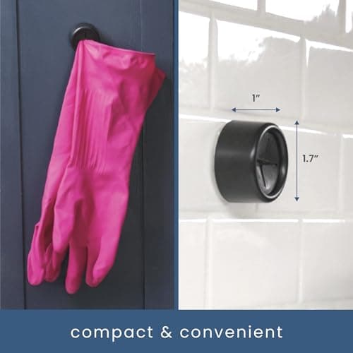 S&T INC. Round Adhesive Push Towel Hooks for Kitchen, Hand and Dish Towels, Matte Black, 4 Pack 6