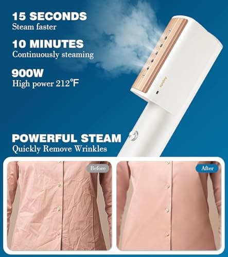 Steamer for Clothes travel,Portable Handheld Garment Steamer,Mini Steam Iron for Any Fabrics，Wrinkle Remover for Travel Home or Office. 8