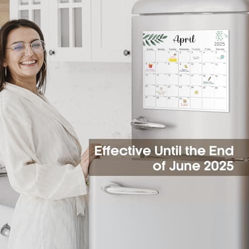 Aesthetic Magnetic Calendar For Refrigerator, Fridge Calendar Runs From January 2024 Until June 2025, 18 Monthly Refrigerator Calendar With Greenery Designs for Easy Organizing - Nature 5