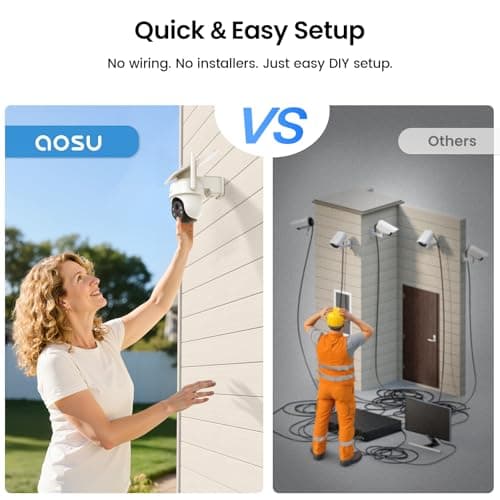 AOSU Security Cameras Wireless Outdoor, 6 Cam Kit, No Subscription, New 2nd aosuBase Expandable to 1TB (32GB Built-In), 5MP Solar Camera Wireless Outdoor,360° Pan & Tilt,Human Auto Tracking,Easy Setup 9