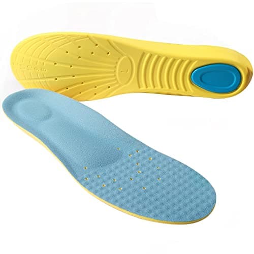 Shoes Inserts Memory Foam Insoles Shock Absorption Pain Relief Plantar Fasciitis Breathable PU Sports Foot Insoles for Men Women,1 Pair (L（Men's 8-12/ Women 10-15）)