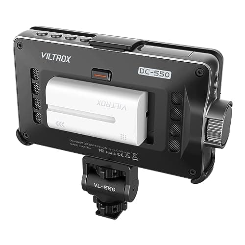 VILTROX 5.5 Inch 1200nits 4Kp30 HDMI Video Field Monitor, 10bit HDR Daylight Viewable 1920 x 1080 Portable Monitor Recorder, Hot Shoe Mount, Battery, Sunshine Hood 6