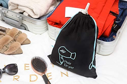 AKLVBL Hair Dryer Bag 11.8’’x 14’’ Storage Organizer Bag For Hairdryer and All Hair Tools With Drawstring, Ideal for Travel, Gym, Hotel or Home Use (One Pack) 7