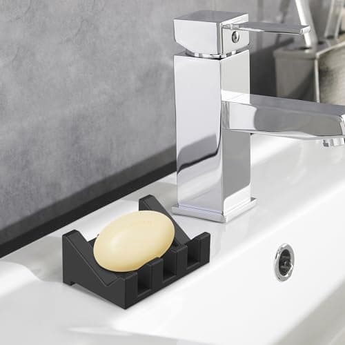 Silicone Self Draining Soap Holder Set, 3 Soap Dishes for Bar Soap, Drying Keep Soap Clean 6