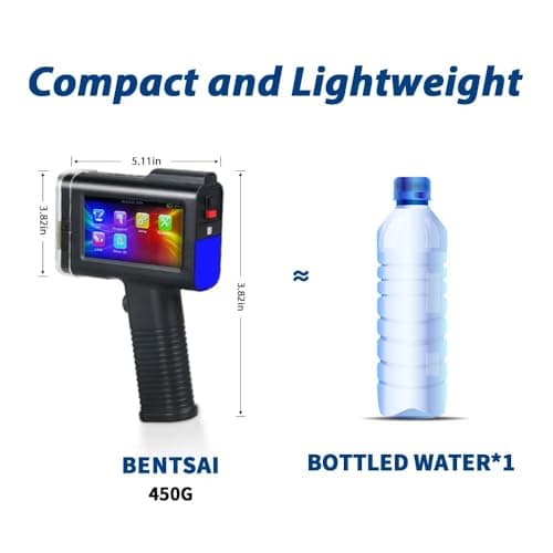 BENTSAI BT-HH6105B2 Handheld Inkjet Printer with 1/2 Inch Print Height Portable Handheld Printer for EXP Date, Batch Number, QR Code, Barcode, Logo on Carton Wood Fabric Plastic Metal (Black) 6