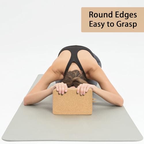 Hatha Yoga Cork Yoga Block, Natural Cork from Portuguese, Premium Brick 9"x6"x3", Eco-Friendly Yoga Accessories for Yoga, Pilates & Stretching 6