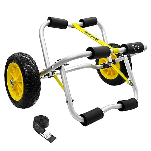 Vanhunks Kayak Cart Dolly Foldable Kayak Trolley Wheels with 10-Inch Airless Tires for Carrier Canoe SUP Paddleboard Transport
