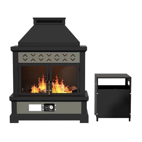 ‌Yokayoay Outdoor Propane Fireplace, 35" 50000 BTU Patio Gas Fire Pit Propane with Rain Cover, CSA Certified, Adjustable Flame for Deck, Backyard, Garden, Balcony 5