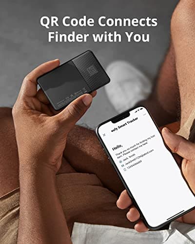 eufy Security SmartTrack Card E30 (Black, 1-Pack), Works with Apple Find My (iOS Only), Wallet Tracker, Phone Finder, Up to 3-Year Battery Life(Android Not Supported), Water Resistant 7