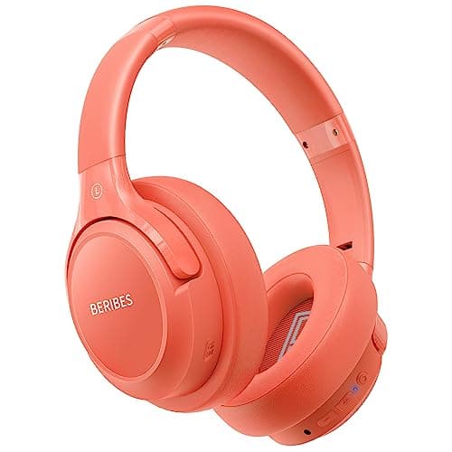 BERIBES Bluetooth Headphones Over Ear, 65H Playtime and 6 EQ Music Modes Wireless Headphones with Microphone, HiFi Stereo Foldable Lightweight Headsets, Deep Bass for Home Office Cellphone PC Ect.