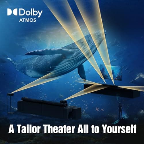 Hiwill Enhanced 5.1.2ch Dolby Atmos Soundbar, Home Theater Surround Sound System for TV, Sound Bar for Smart TV with 6.5" Subwoofer, 2 rear and 2 up-firing drivers, 2 side-firing tweeters, Nimbus A512 9