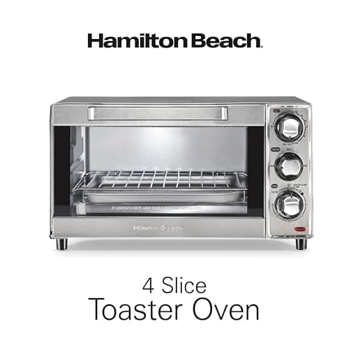 Hamilton Beach Countertop Toaster Oven & Pizza Maker Large 4-Slice Capacity, Stainless Steel (31401) 8
