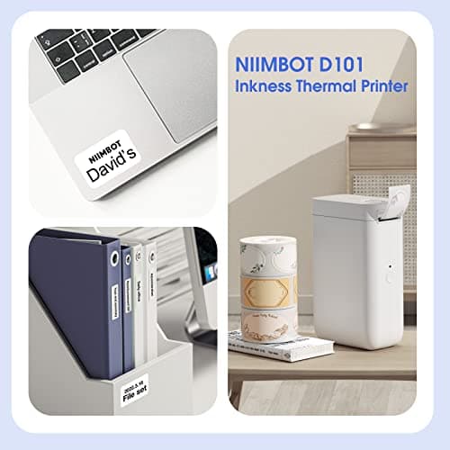 NIIMBOT D101 Label Maker, Handheld Thermal Label Printer with Tape, Easy to Print 0.5 to 1 Inch Width Inkless Label Maker for School Name, Cable Labels, Business Price Tags, Home Storage 6