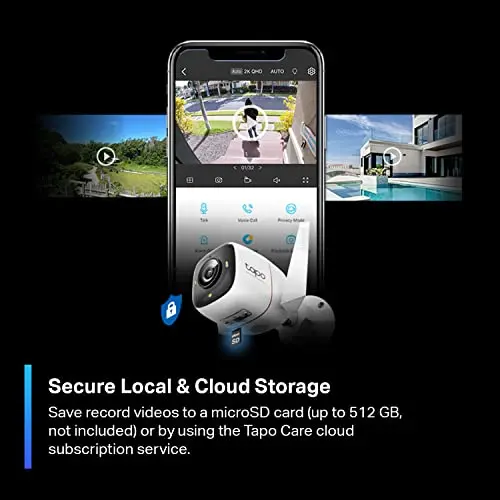 Tapo ColorPro Wi-Fi Outdoor Camera | Plug-in | Daylight Clarity at Night | 2K QHD | Person/Pet/Vehicle Detection | Local/Cloud Storage | 127° FOV | Built-in Siren C325WB 8