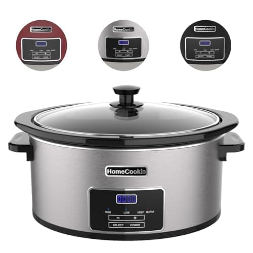 8-Quart Digital Programmable Slow Cooker with Timer - Small Kitchen Appliance for Family Dinners - Serves 10+ People - Heat Settings: Keep Warm, Low and High 7