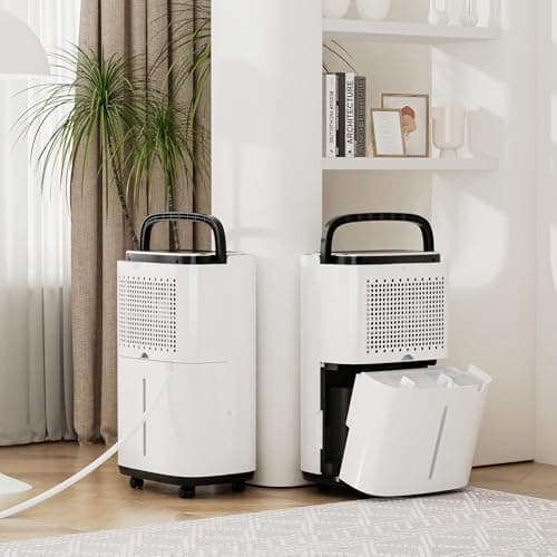 Sweetcrispy 2,000 Sq. Ft. Dehumidifier for Basement, 30 Pints Dehumidifiers for Home with Drain Hose, 74oz Water Tank Portable Quiet Moisture Remover, Ideal for Bedroom & Bathroom 5
