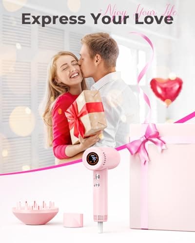 Hair Dryer for Women - 160,000 RPM Ionic Blow Dryer - High Speed Fast Drying Professional Hairdryer, 9 Temps Set, 500 Million Negative Ions, Lightweight 0.8lb for Travel, Auto Clean, Nozzle, Diffuser 9