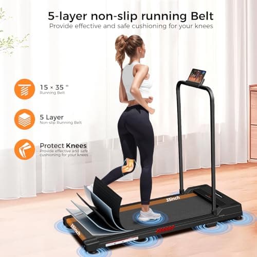 ApexNexus Walking Pad Treadmill for Office Home, 3.0HP Quiet Folding Treadmills with 300 LBS Weight Capacity, Walking Pad with Handle Bar, Portable Under Desk Treadmill with Remote Control 5