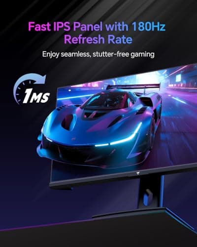 KTC 24 Inch Gaming Monitor 180Hz - 2K 1440P Computer Monitors, Fast IPS Monitor with HDR 400, Adaptive Sync, Up to 185Hz, HDMI 2.0 & Display Port 1.4, Height Adjustable, Vesa Mount, H24T7 3