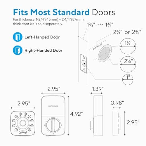 ULTRALOQ U-Bolt Pro Smart Lock with WiFi Bridge, 7-in-1 Fingerprint Keyless Entry Door Lock, App Remote Control, Backlit Keypad, Auto Unlock, Front Door Smart Deadbolt, IP65 Waterproof, 1Year Battery 8