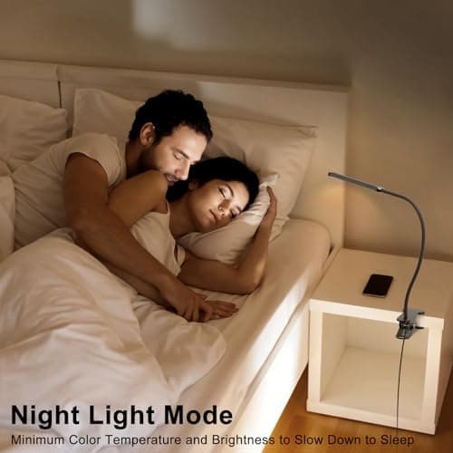 Mojimdo Desk Lamp with Remote, 3 Color & 5 Brightness & 77LED Dimmable Reading Lamp, 15.7'' Flexible Gooseneck Clamp Lamp, Eye-Caring Clip on Light with Adapter for Reading Study Workbench Drafting 5