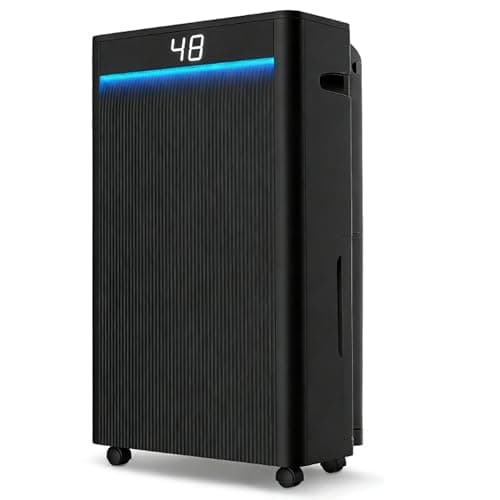 KeepGlad 5000 Sq. Ft Dehumidifiers for Home and Basement, Max 95 Pint/Day Dehumidifier with Drain Hose, Compressor Dehumidifier with Humidity Control, 24H Timer & Child Lock, for Bedroom, Black Gold