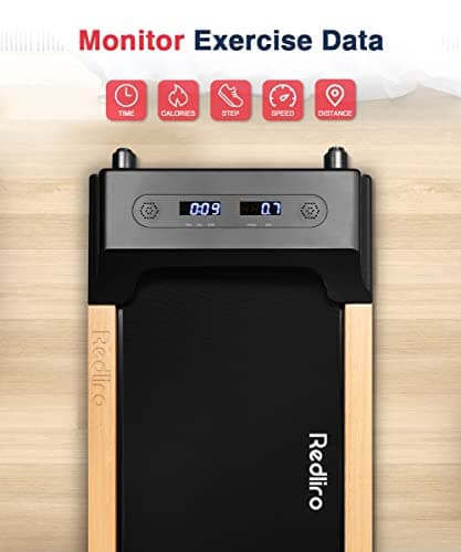 Redliro Walking Pad, Wood Under Desk Treadmill 300 lb Capacity Installation-Free for Home Office Use with Remote Control LED Display 6