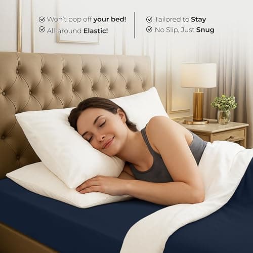 Utopia Bedding Queen Fitted Sheet - Bottom Sheet - Deep Pocket - Soft Microfiber - Shrinkage and Fade Resistant - Easy Care -1 Fitted Sheet Only (Navy) 8