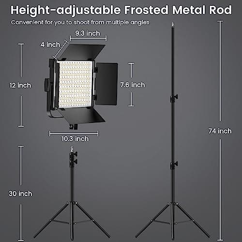 RGB Photography Lighting Kit, 50W Bi-Color Professional LED Studio Lights, 2300k~8500k Dimmable Photo Lights for Photography Filming Camera Video Recording Stage Shooting Streaming YouTube TikTok 8