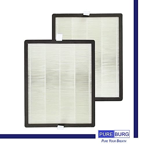 PUREBURG Replacement Filter Compatible with PARTU BS-10 Air Purifier, 2-Pack H13 HEPA Activated Carbon 2-in-1 3-Stage Filtration Air Clean Dust 7